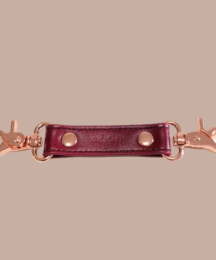 Liebe Seele Leather Strap with Rose Gold Hardware – Wine Red