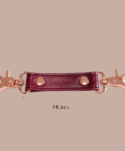 Liebe Seele Leather Strap with Rose Gold Hardware – Wine Red