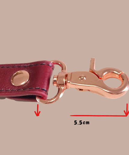 Liebe Seele Leather Strap with Rose Gold Hardware – Wine Red