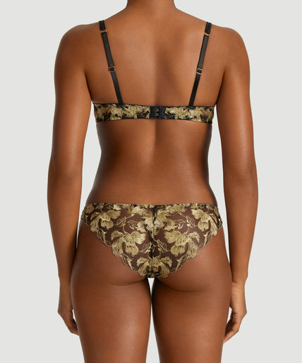 Coco de Mer Oriana Plunge Bra in Black & Gold