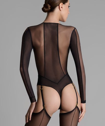 Scandale – L'Amoureuse Long Sleeves Thong Body Black