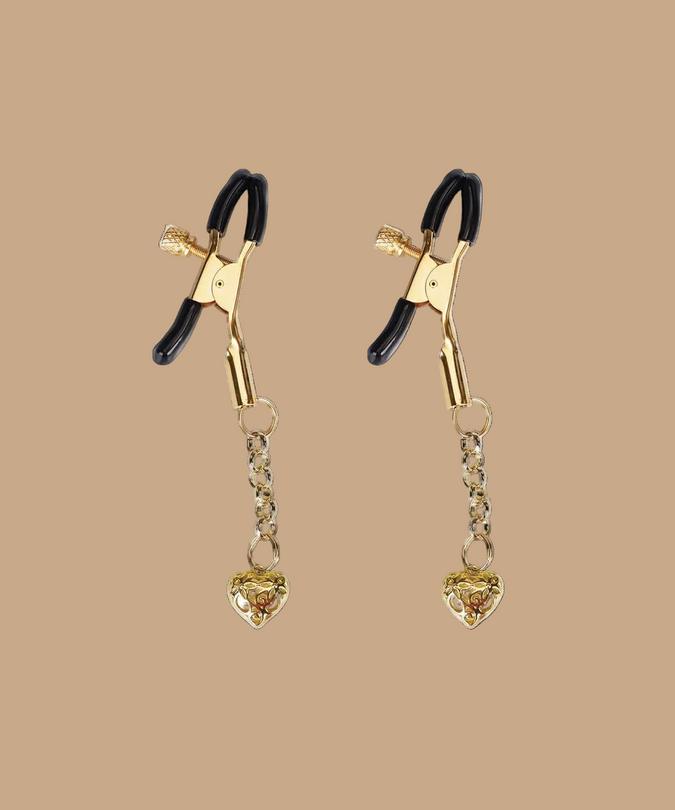 Liebe Seele Gouden tepelklemmen - Holle hartvorm