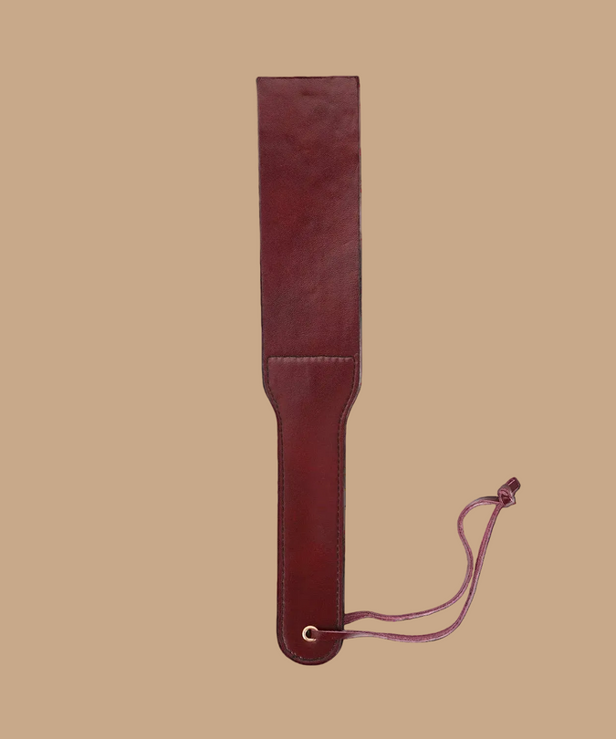 Liebe Seele Leather Split Tawse Paddle – Wine Red