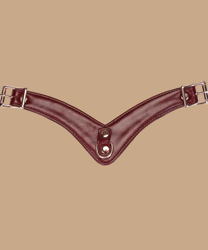 Liebe Seele Deluxe Leather Forced Orgasm Harness Strap – Wine Red