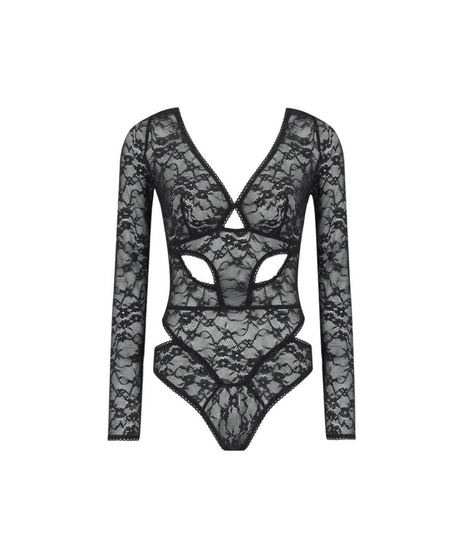 Coco de Mer Aphrodite Bodysuit Black