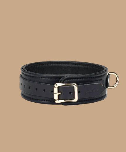 Liebe Seele Dark Secret Leather Collar with Leash – Black