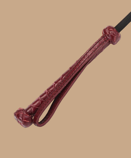 Liebe Seele Leather Riding Crop with Heart Tip – Wine Red