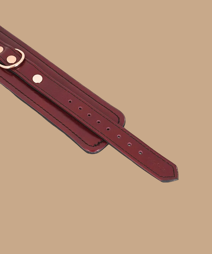Liebe Seele Leather Wrist Cuffs – Wine Red