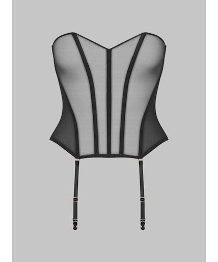 Maison Close L'Amoureuse Corset with Suspenders Black Dahlia