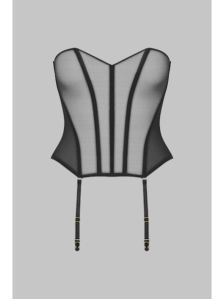 Maison Close L'Amoureuse Corset with Suspenders Black Dahlia