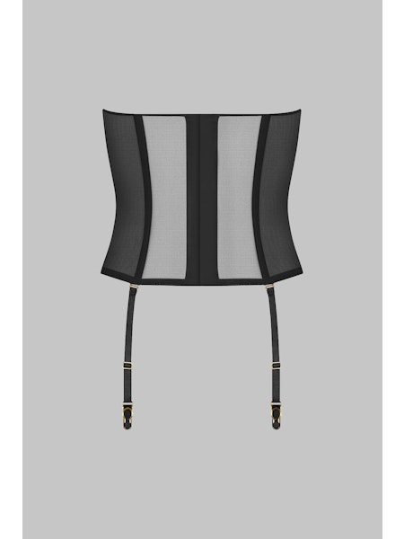 Maison Close L'Amoureuse Corset with Suspenders Black Dahlia
