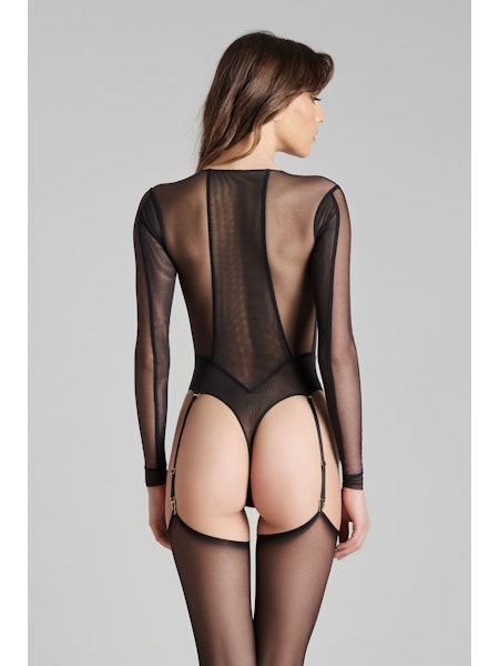 L'Amoureuse Bodystring Lange Mouwen Zwarte Dahlia