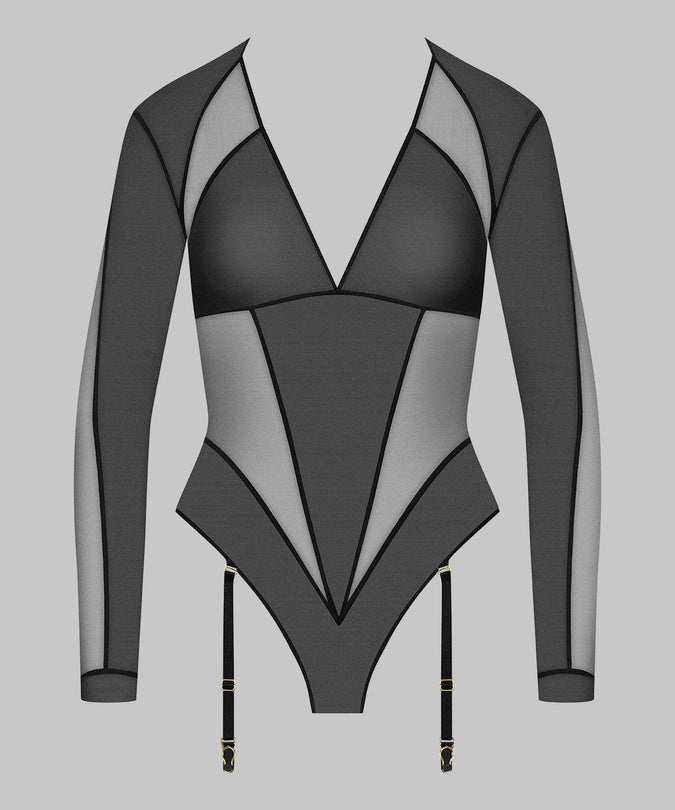 Scandale – L'Amoureuse Long Sleeves Thong Body Black