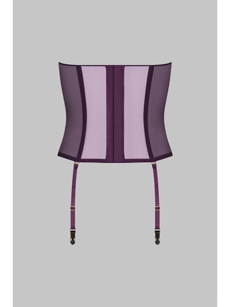 Maison Close L'Amoureuse Corset with Suspenders Purple Orchid