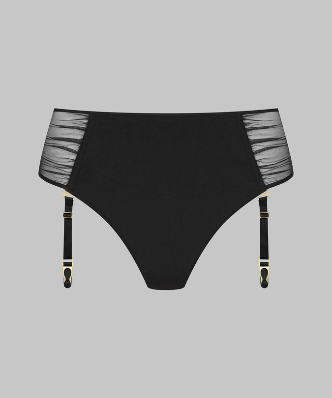 Scandale – Nuit Fauve Openable High Waist Tanga Black
