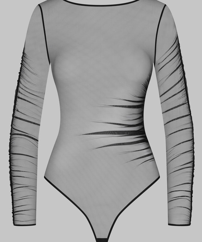 Scandale – Nuit Fauve Long Sleeves Thong Body Black