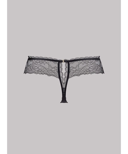 Maison Close Le Petit Secret Openable Thong in Black