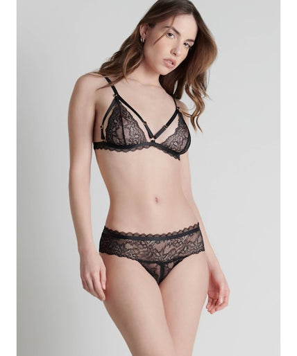 Maison Close Le Petit Secret Openable Thong in Black