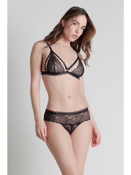 Maison Close Le Petit Secret Openable Thong in Black