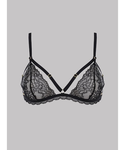 Maison Close Le Petit Secret Openable Triangle Bra in Black