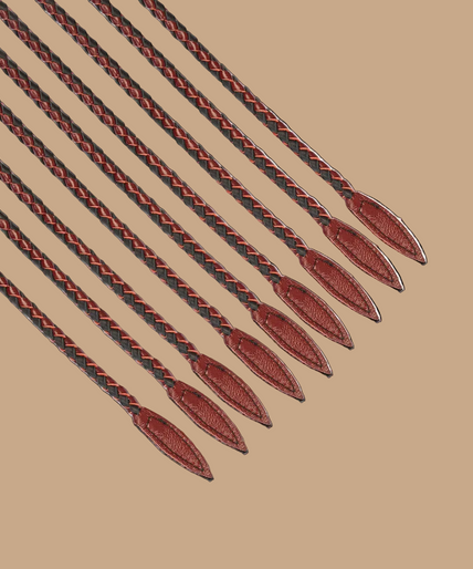 Liebe Seele Leather Cat O' Nine Tails Whip – Wine Red & Black