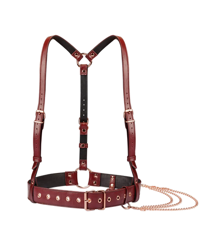 Liebe Seele Leren Body Harness – Bordeauxrood