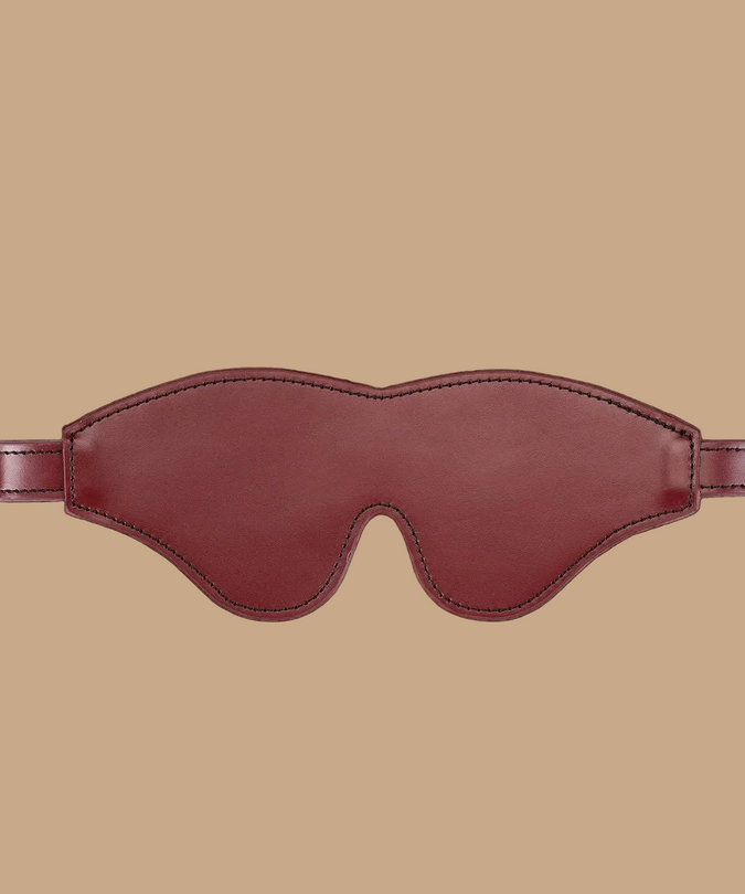 Liebe Seele Leather Blindfold – Wine Red