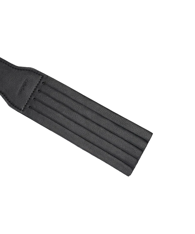 Liebe Seele Dark Secret Leren Split Tawse Paddle – Zwart