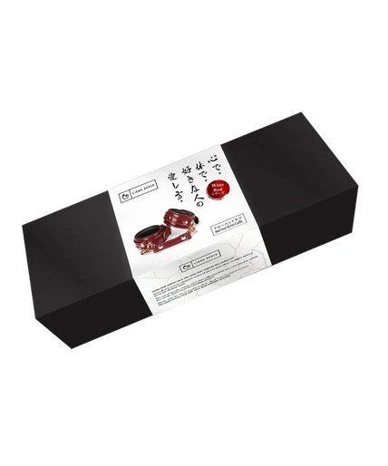 Liebe Seele Narrow Leather Wrist Cuffs – Wine Red