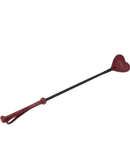 Liebe Seele Leather Riding Crop with Heart Tip – Wine Red