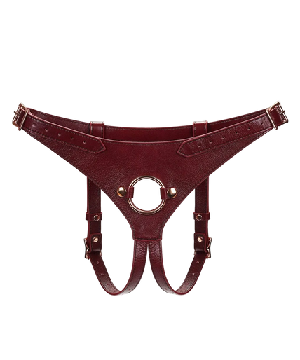 Liebe Seele Wijnrood Deluxe Leren Strap-On harnas