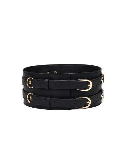 Liebe Seele Dark Secret Luxury Leather Waist Belt – Black