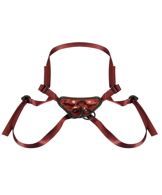 Liebe Seele Universal Leather Strap-On Harness – Wine Red
