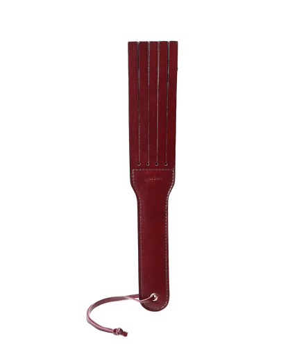 Liebe Seele Lederen Split Tawse Paddle – Wijnrood