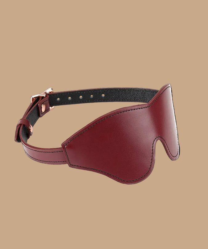 Liebe Seele Leather Blindfold – Wine Red