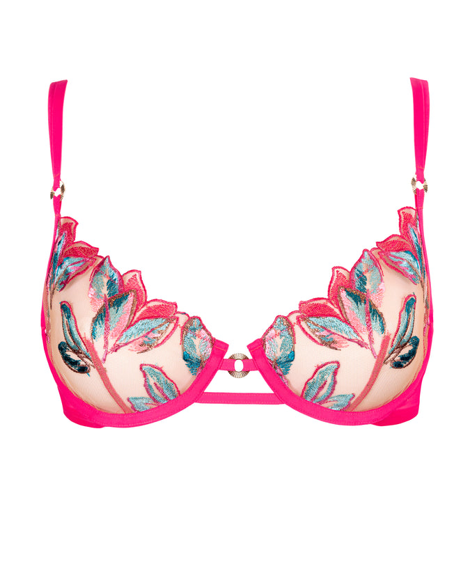 Atelier Amour Oiseau de Paradis Half cup Bra - Cherry