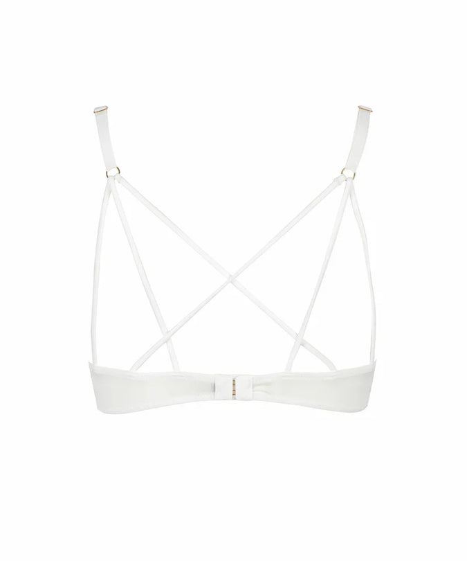 Atelier Amour Half Cup Bra Après Minuit Pearl + free nipple covers in gold