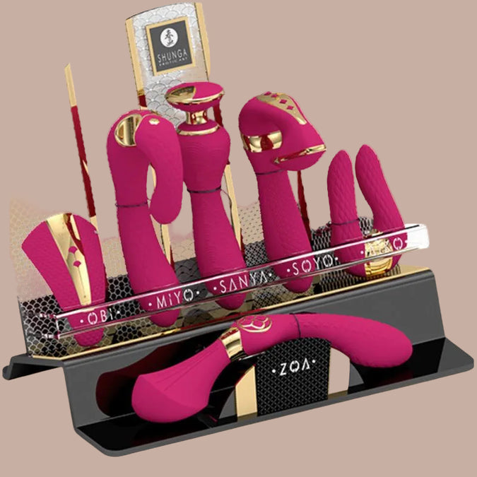 Shunga – Display of 6 Fuchsia Intimate Massagers