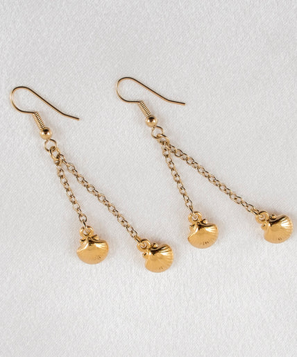 Dual Shells Design Oorbellen in Goud