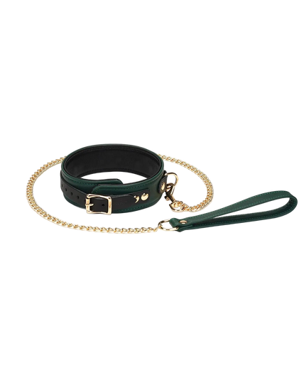 Liebe Seele Mossy Chic Leren Halsband met Riem