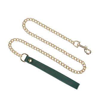 Liebe Seele Mossy Chic Leather Collar with Leash – Green