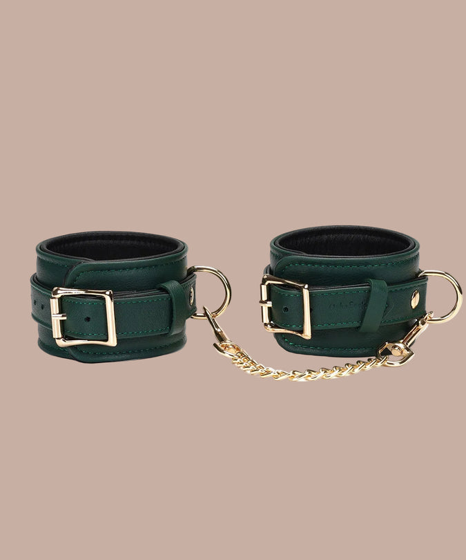 Liebe Seele Cow Leather Wrist Restraints – Mossy Chic Green
