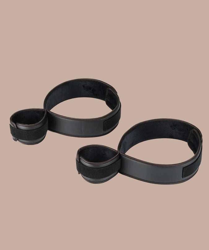 Liebe Seele Vegan Fetish Wrist to Thigh Cuffs – Black