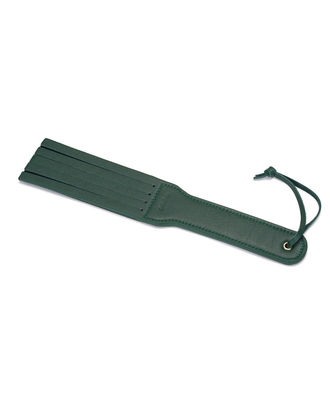 Liefdevolle Ziel Koeienleer Gespleten Tawse Paddle – Mosgroen Chic