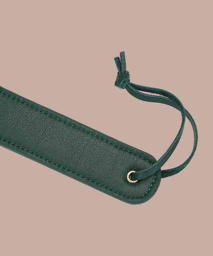 Liefdevolle Ziel Koeienleer Gespleten Tawse Paddle – Mosgroen Chic