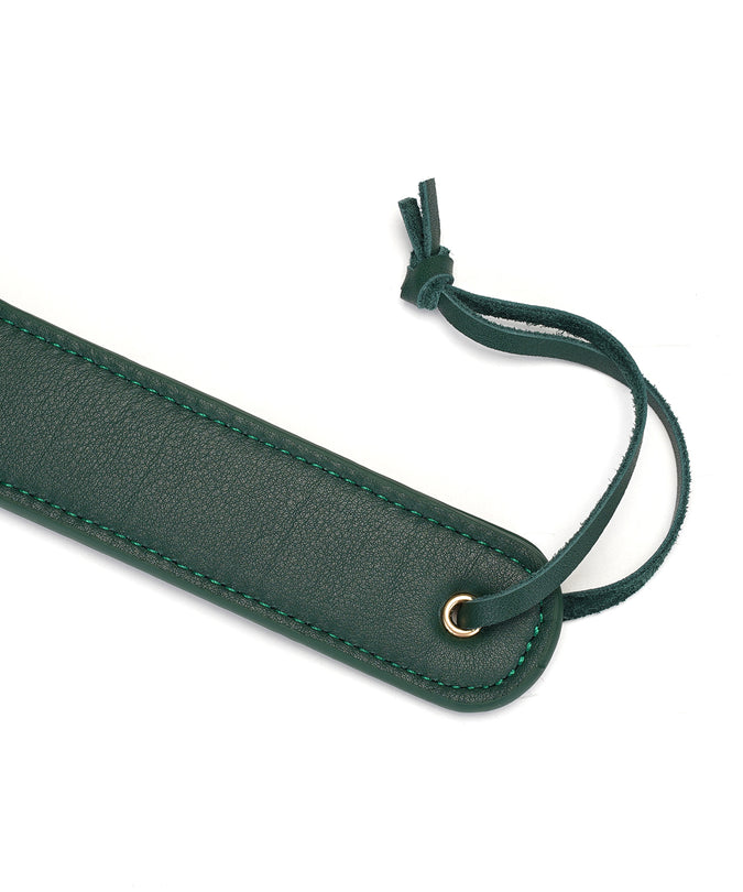 Liefdevolle Ziel Koeienleer Gespleten Tawse Paddle – Mosgroen Chic