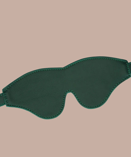Liefdevolle Ziel Blinddoek van Koeienleer – Mosgroen Chic