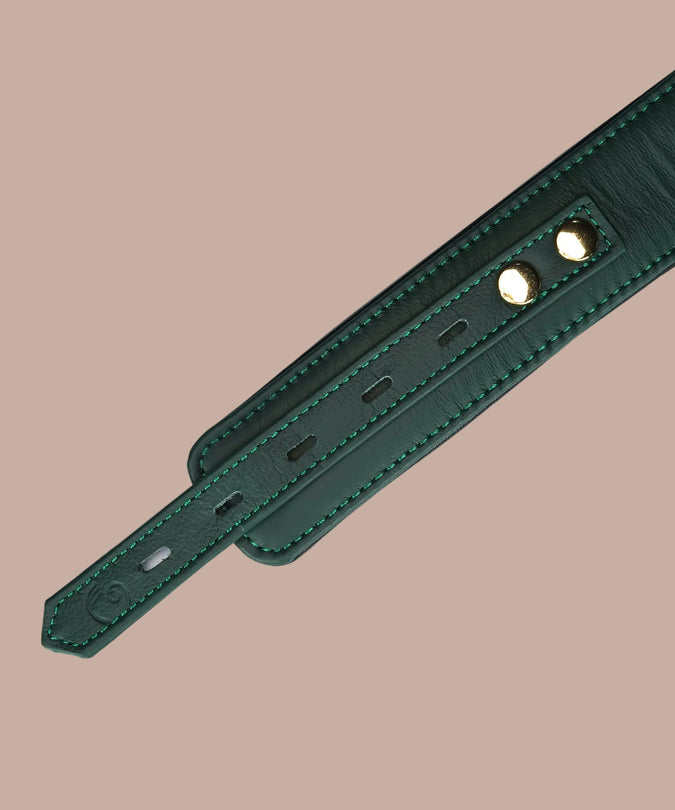 Liebe Seele Cow Leather Curved Collar – Mossy Chic Green