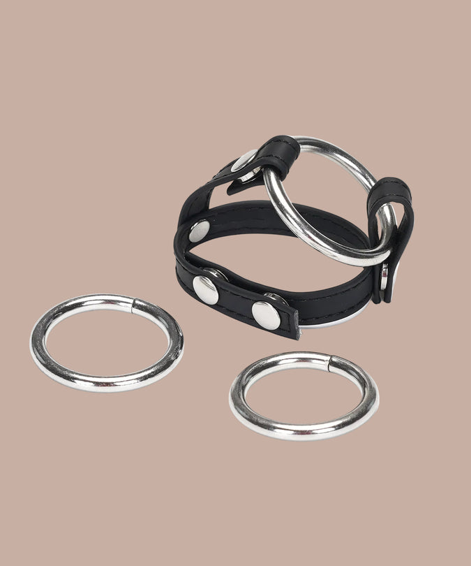 Liebe Seele Vegan Fetish Cock Ring with 3 Rings – Black