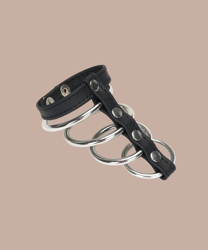 Liebe Seele Vegan Fetish Cock Ring with 4 Rings – Black